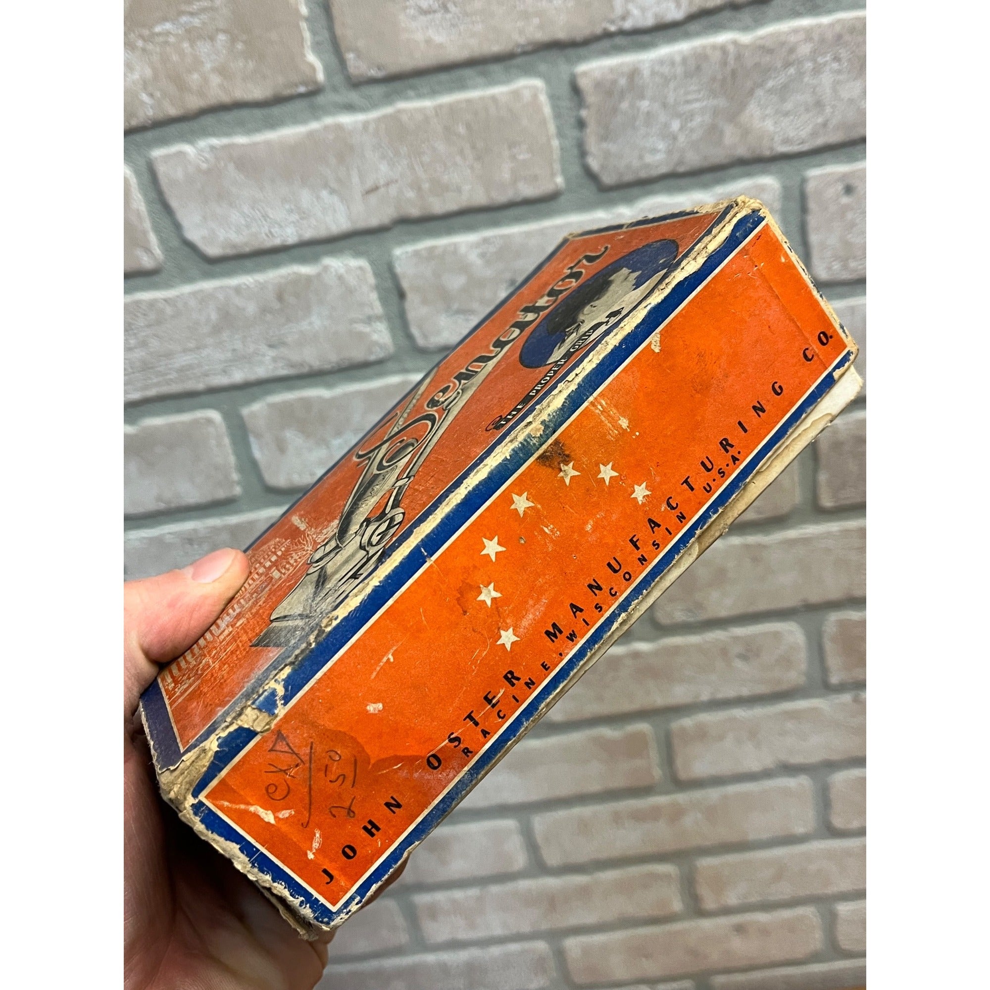 Vintage 1930s Oster Senator Hair Clipper Barber Hand Held Original Box - Racine