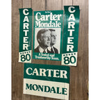 Vintage 1980 Jimmy Carter Mondale Jugate Campaign Cardstock Rally Posters Lot