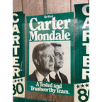 Vintage 1980 Jimmy Carter Mondale Jugate Campaign Cardstock Rally Posters Lot
