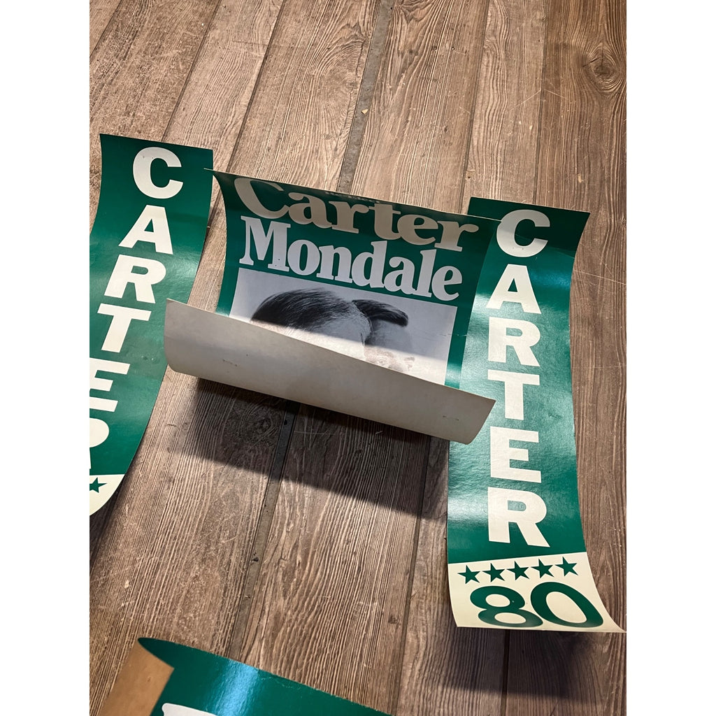 Vintage 1980 Jimmy Carter Mondale Jugate Campaign Cardstock Rally Posters Lot