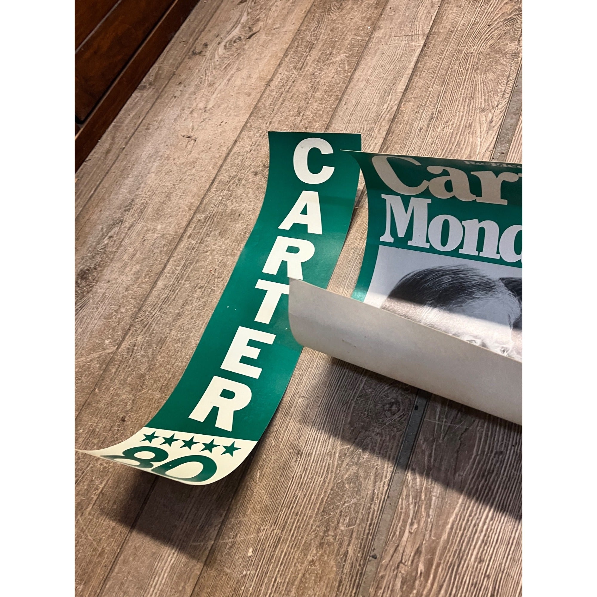 Vintage 1980 Jimmy Carter Mondale Jugate Campaign Cardstock Rally Posters Lot