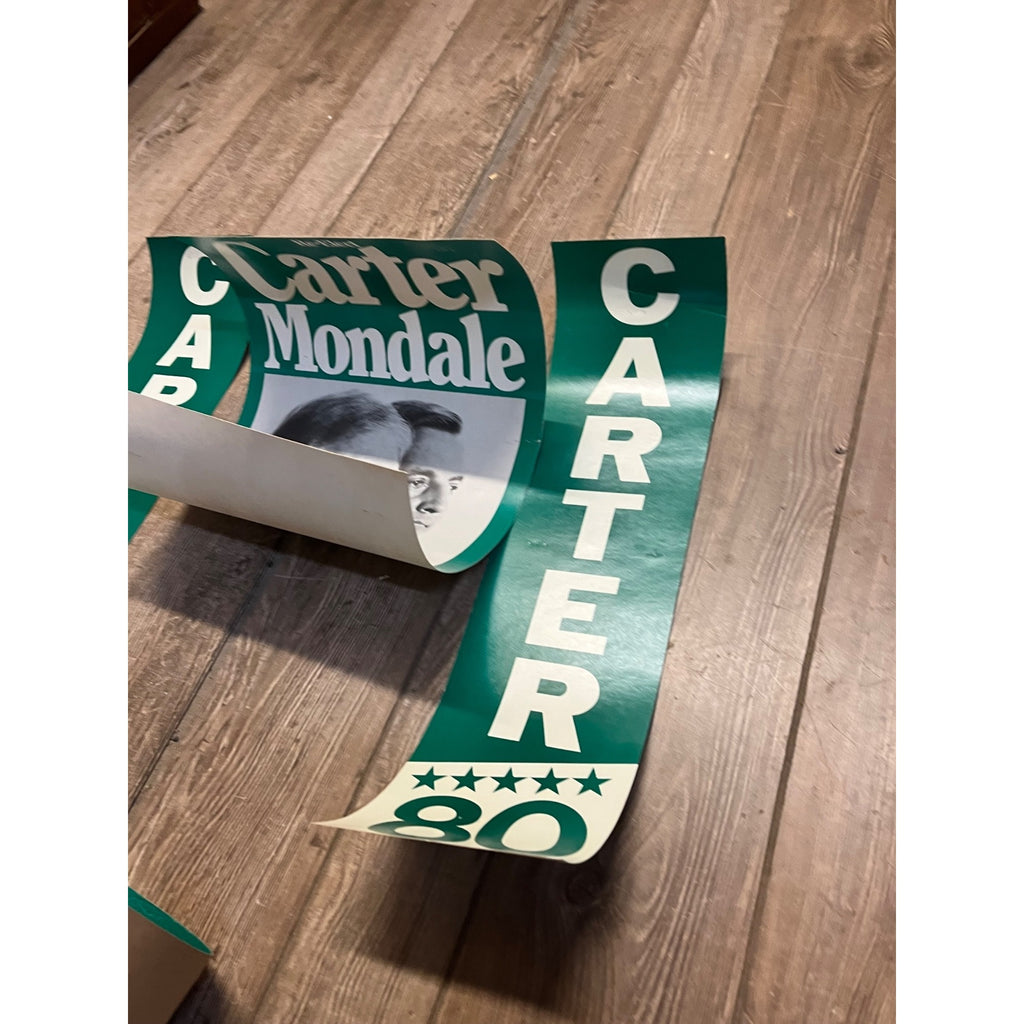 Vintage 1980 Jimmy Carter Mondale Jugate Campaign Cardstock Rally Posters Lot