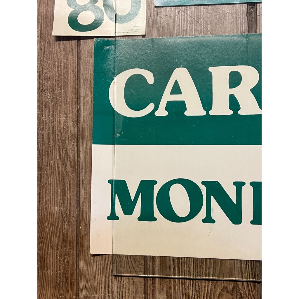 Vintage 1980 Jimmy Carter Mondale Jugate Campaign Cardstock Rally Posters Lot