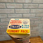 Vintage 1968 Carnival Drinking Straws Advertising Box w/ Straws National Soda