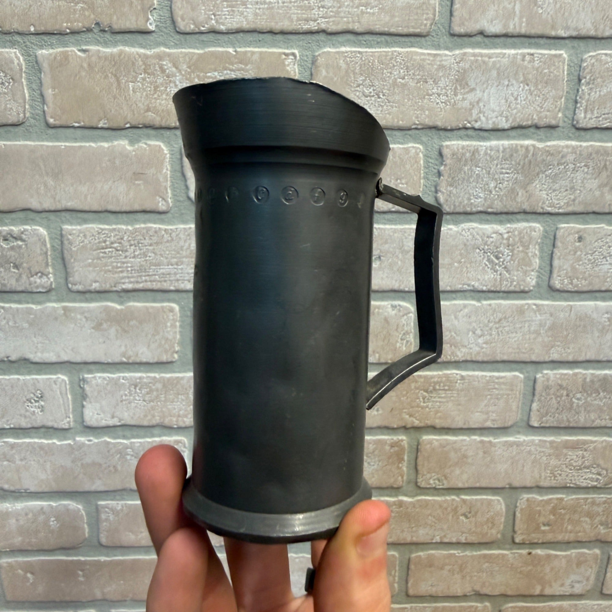 Antique Deciliter Pewter Lead Tankard Mug Measuring Cups - 1/2 Liter - As-Is