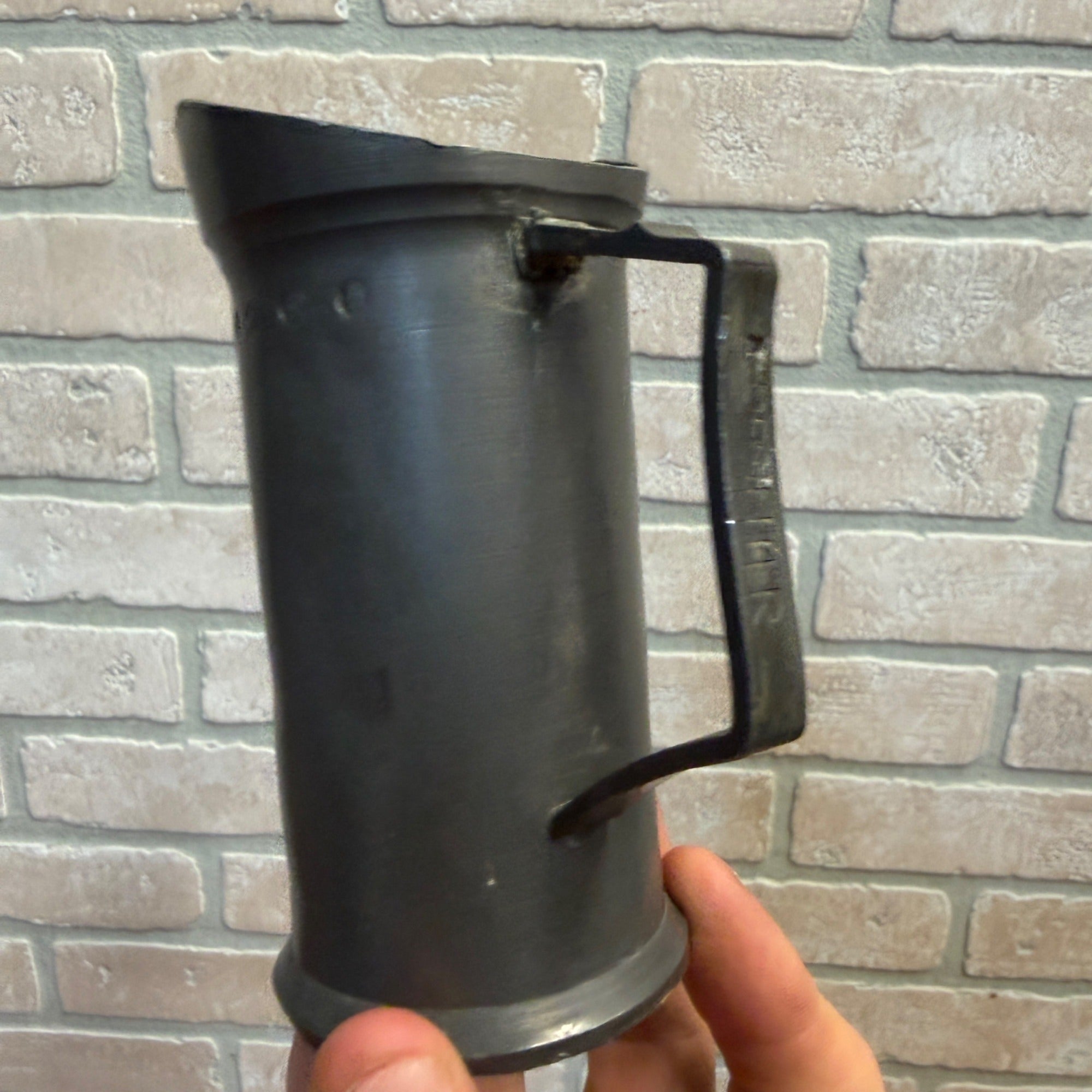 Antique Deciliter Pewter Lead Tankard Mug Measuring Cups - 1/2 Liter - As-Is