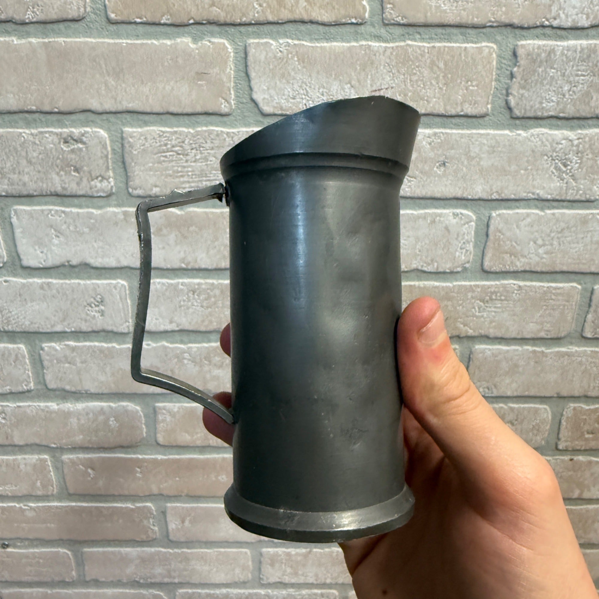 Antique Deciliter Pewter Lead Tankard Mug Measuring Cups - 1/2 Liter - As-Is