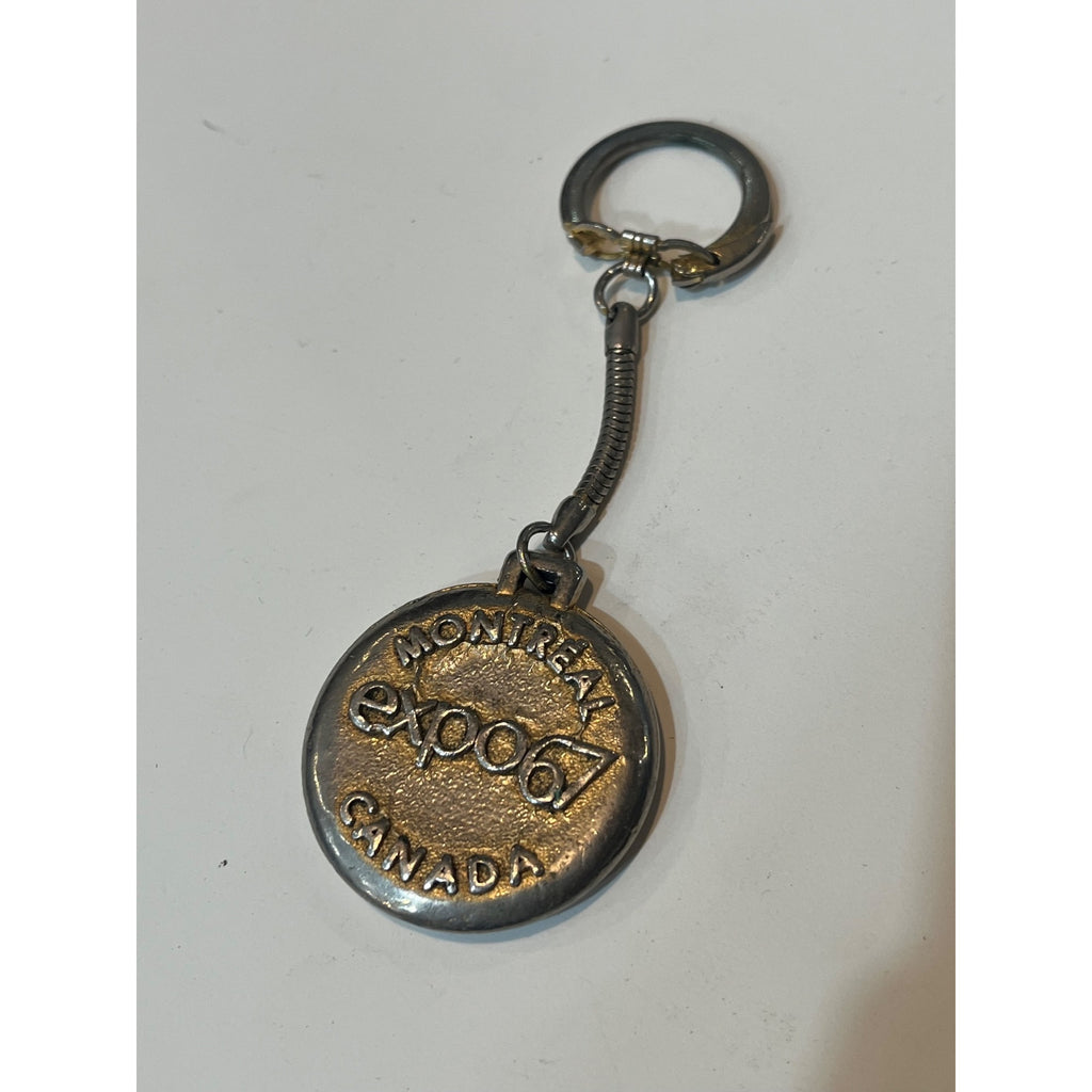 Vintage Montreal Expo 67 World's Fair 1967 Metal Keychain Keyring Canada