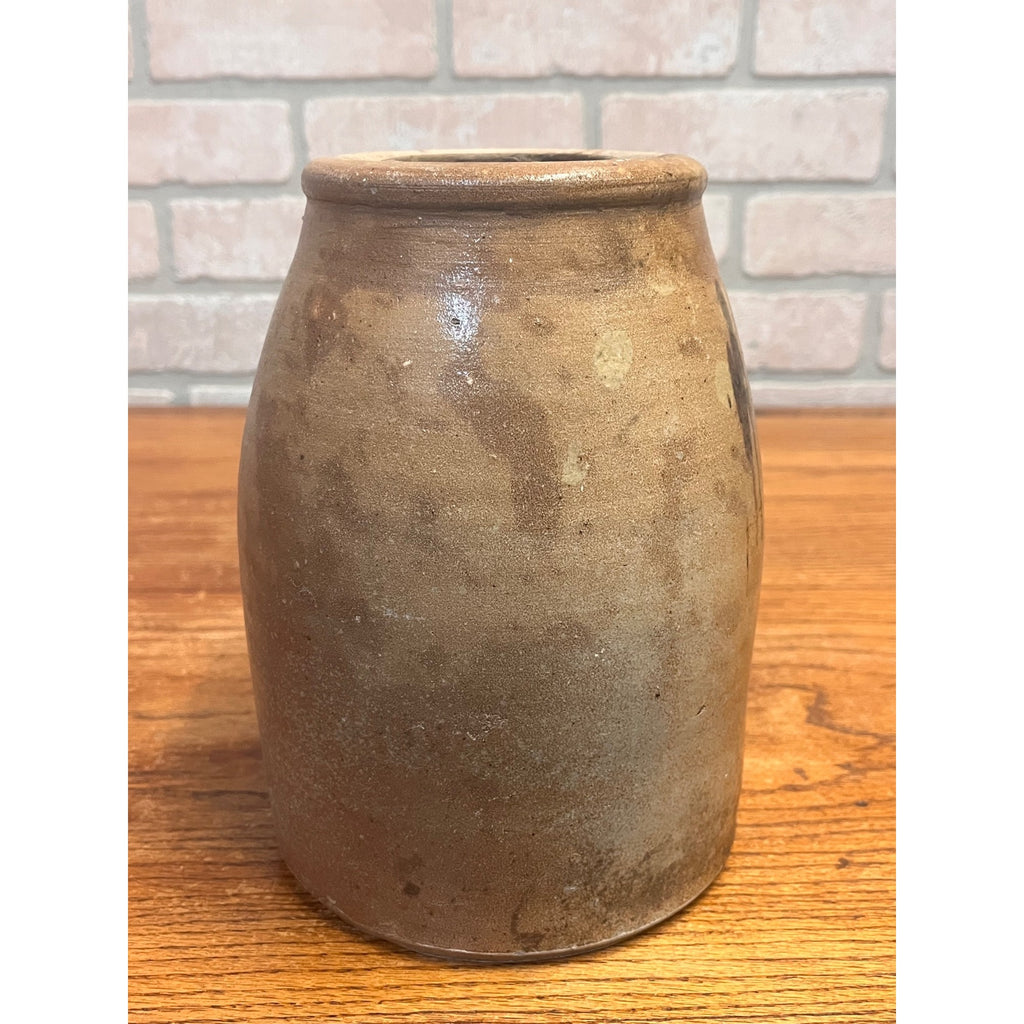 Antique 19th c. Stoneware Wax Seal Pantry Preserve Jar Primitive Kitchen Decor Salt Glazed