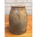 Antique 19th c. Stoneware Wax Seal Pantry Preserve Jar Primitive Kitchen Decor Salt Glazed