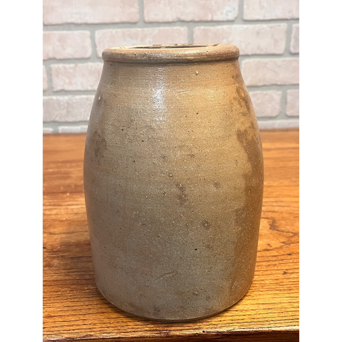 Antique 19th c. Stoneware Wax Seal Pantry Preserve Jar Primitive Kitchen Decor Salt Glazed