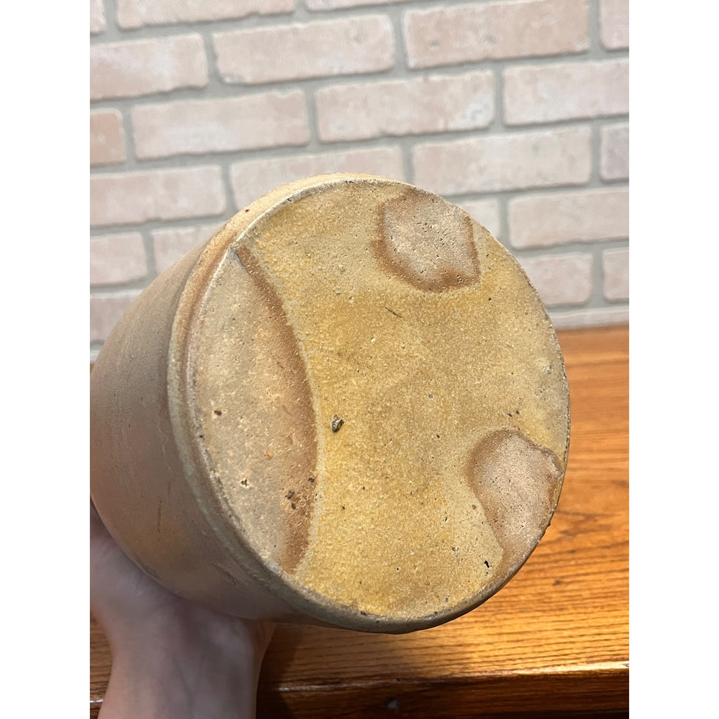 Antique 19th c. Stoneware Wax Seal Pantry Preserve Jar Primitive Kitchen Decor Salt Glazed