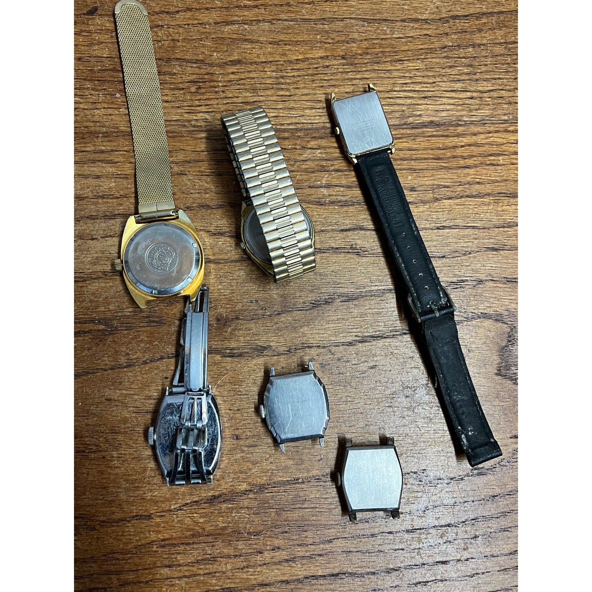 Vintage Men's Wristwatch Lot Parts/Repair Watches Ingraham Deco, Elgin, Pulsar +