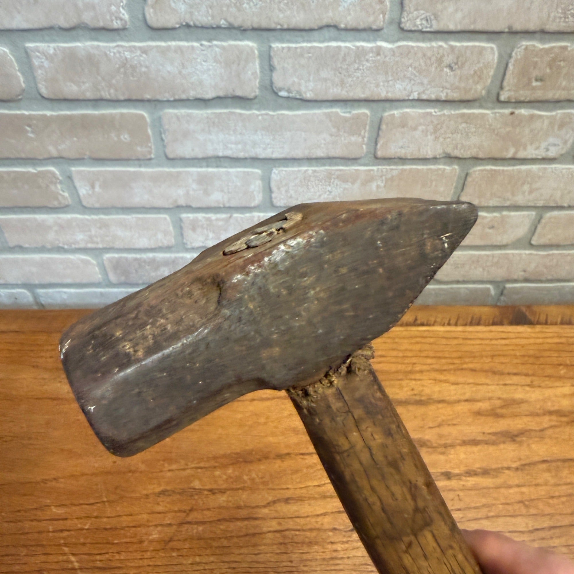 Vintage Hand Tool Wedge Sledge Hammer With Wooden Handle Blacksmith Tool