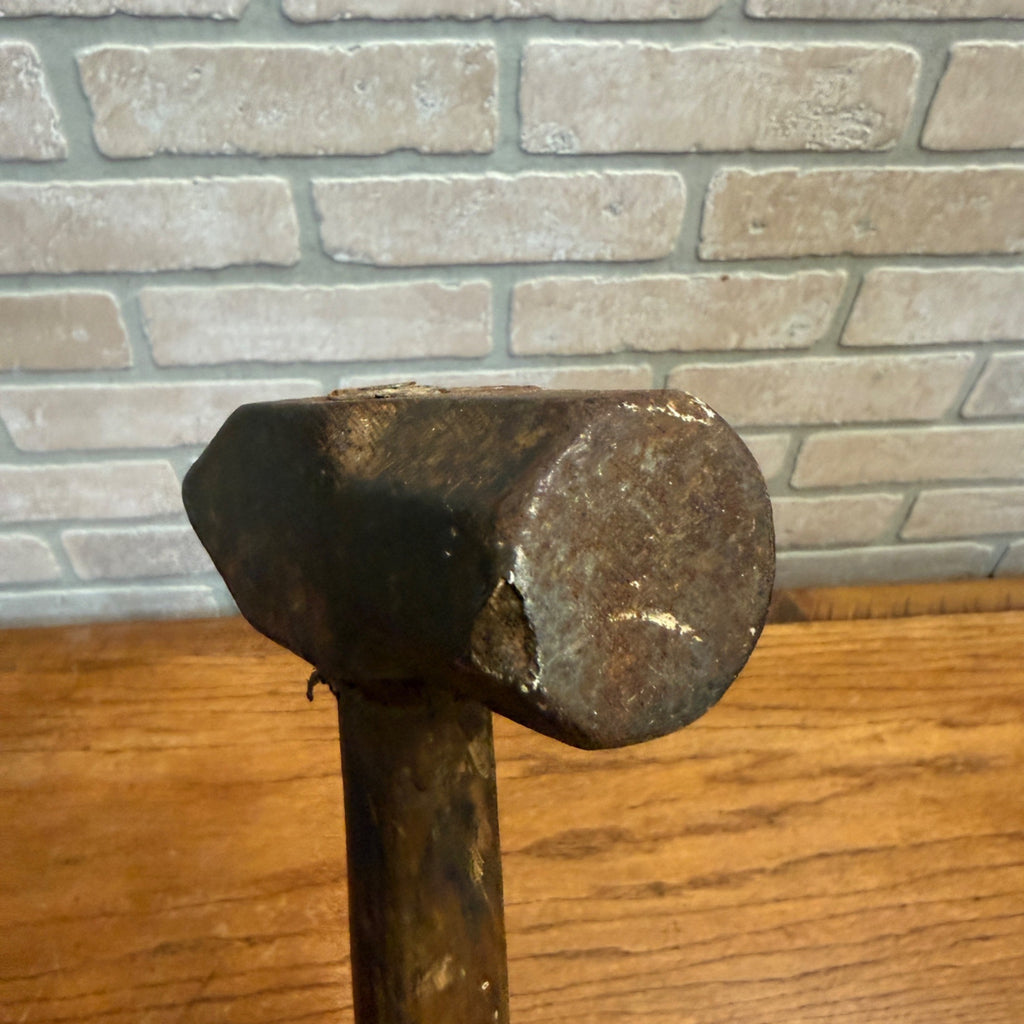 Vintage Hand Tool Wedge Sledge Hammer With Wooden Handle Blacksmith Tool