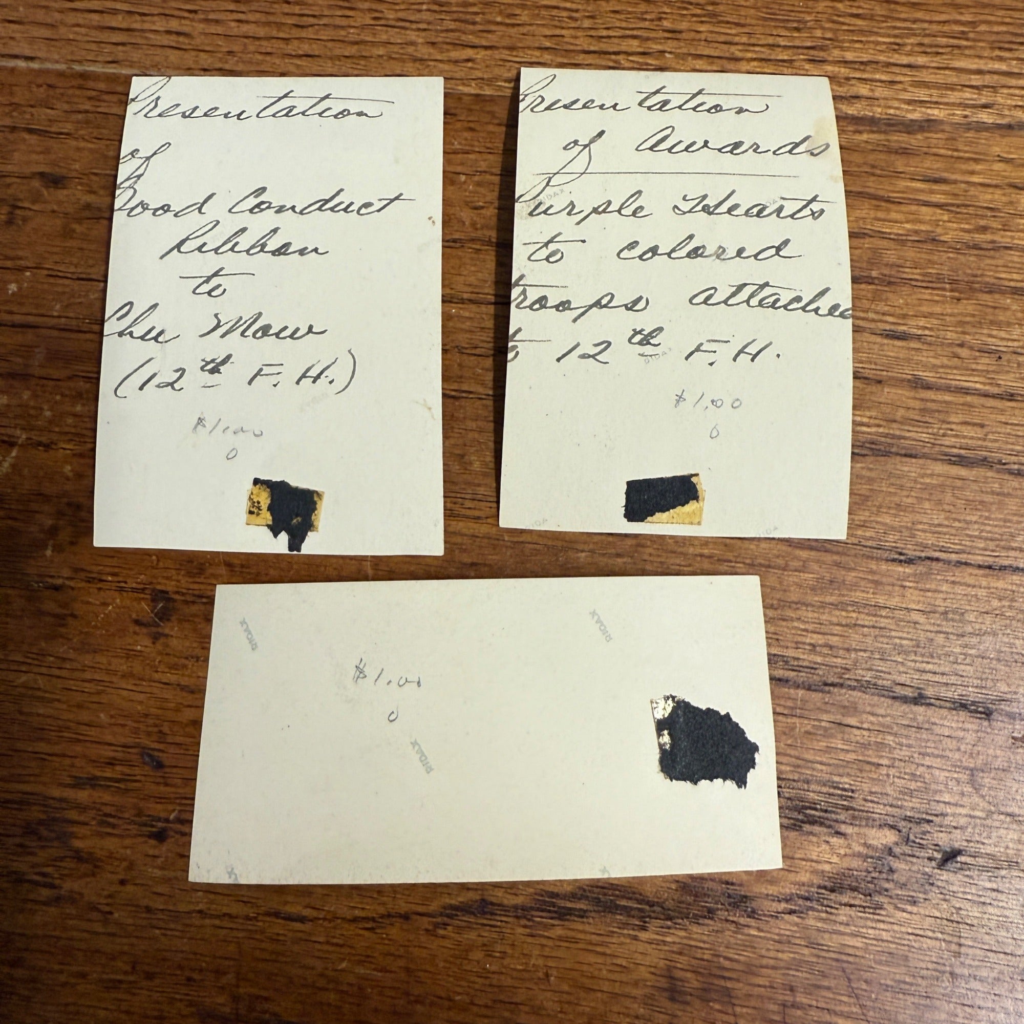 (3) WW2 Military Colored Troops 12th FH Infantry Real Photos