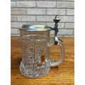 Vintage Nachtmann Bleikristall 24% Lead Crystal German Beer Stein Tankard Hinged Lid