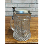 Vintage Nachtmann Bleikristall 24% Lead Crystal German Beer Stein Tankard Hinged Lid
