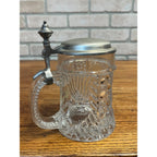 Vintage Nachtmann Bleikristall 24% Lead Crystal German Beer Stein Tankard Hinged Lid