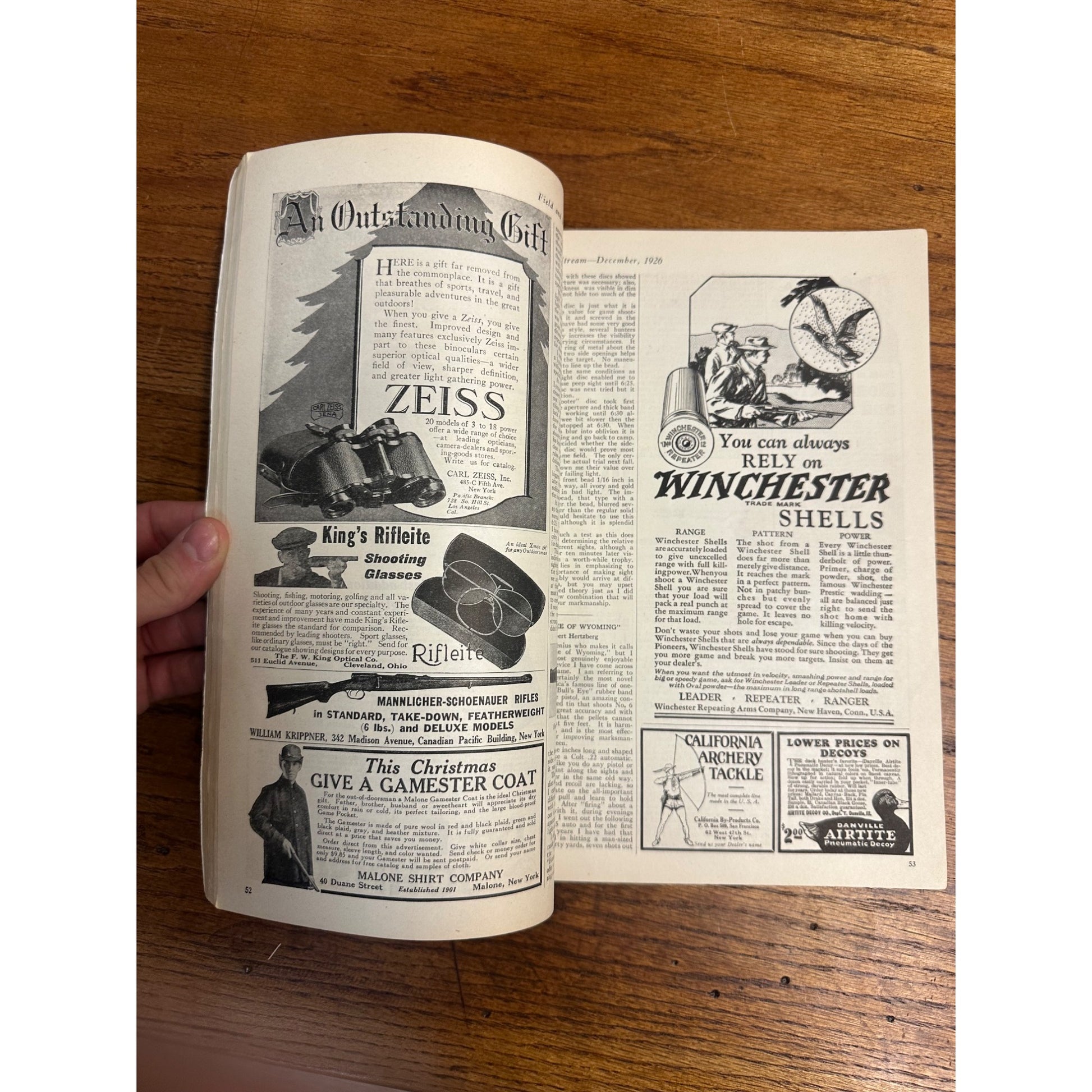 Vintage Field & Stream Outdoorsman Magazine (December 1926) No 8 Hunting Fishing