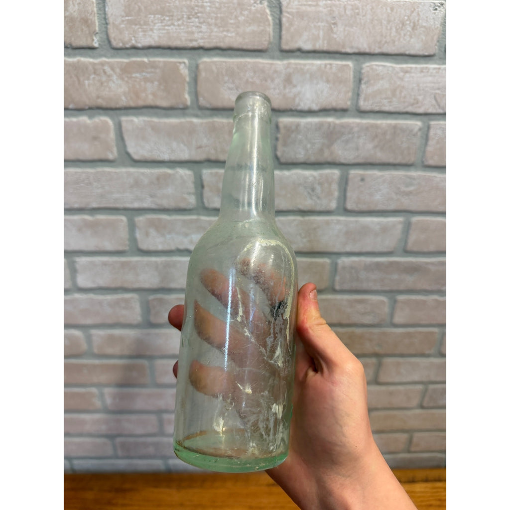 Pre-Pro Val Blatz Brewing Company Milwaukee Vintage Aqua Blue Clear Beer Bottle