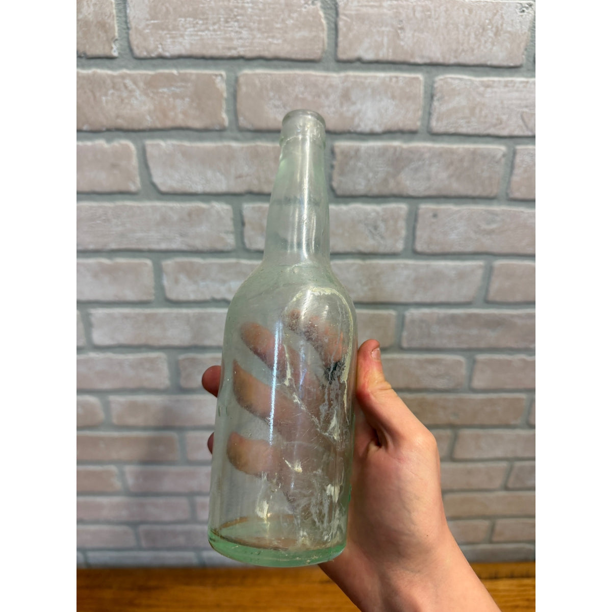 Pre-Pro Val Blatz Brewing Company Milwaukee Vintage Aqua Blue Clear Beer Bottle