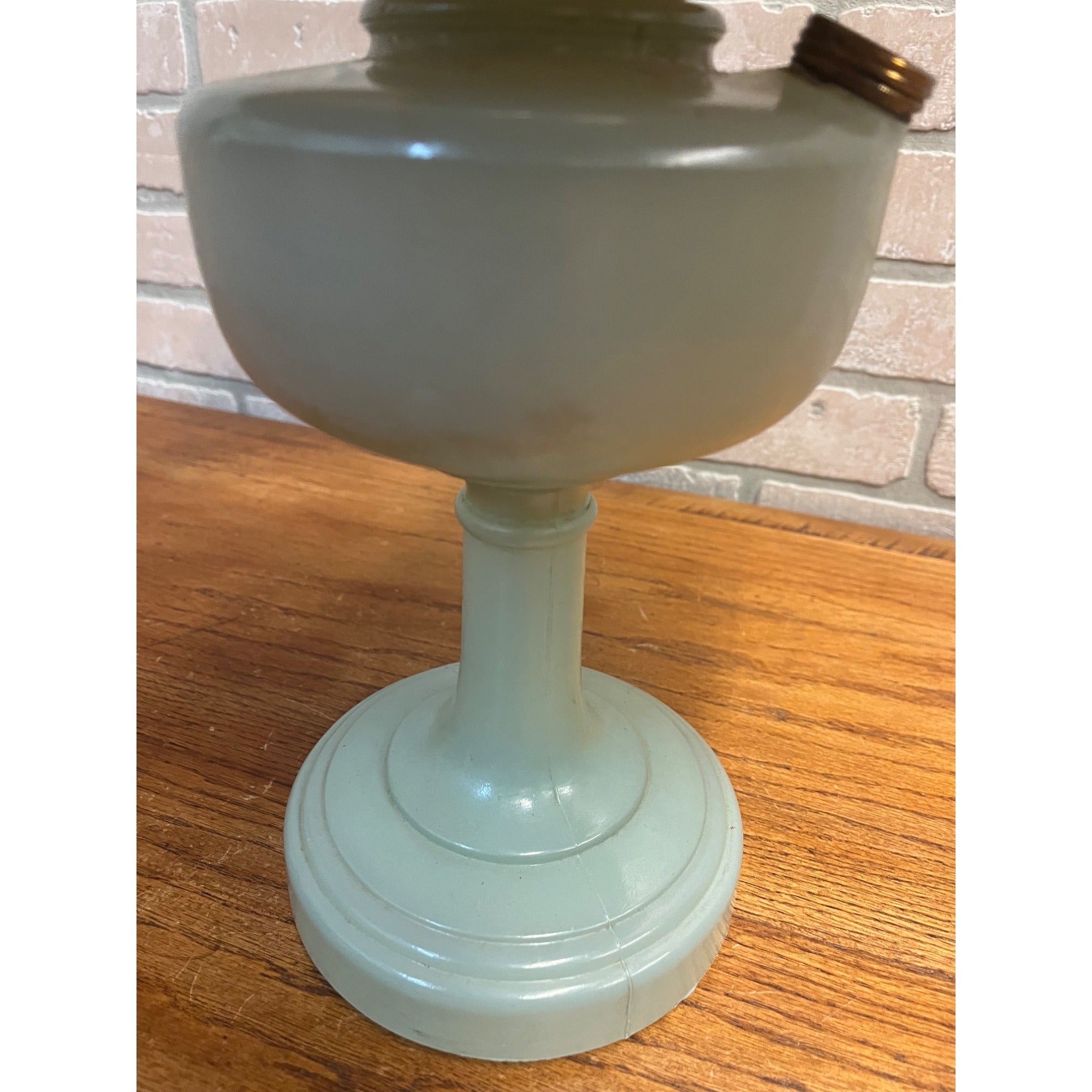 Vintage Aladdin Oil Lamp Green Venetian w/ Original Whip-O-Lite Paper Shade