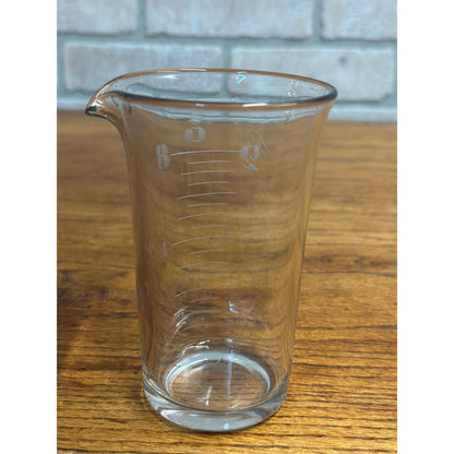 Vintage Early 1900s Etched Apothecary Beaker w/ Spout Pharmacy Lab 5"