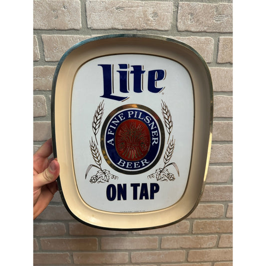 Miller Lite On Tap A Fine Pilsner Beer Plastic Wall Hanging Sign Man Cave Bar