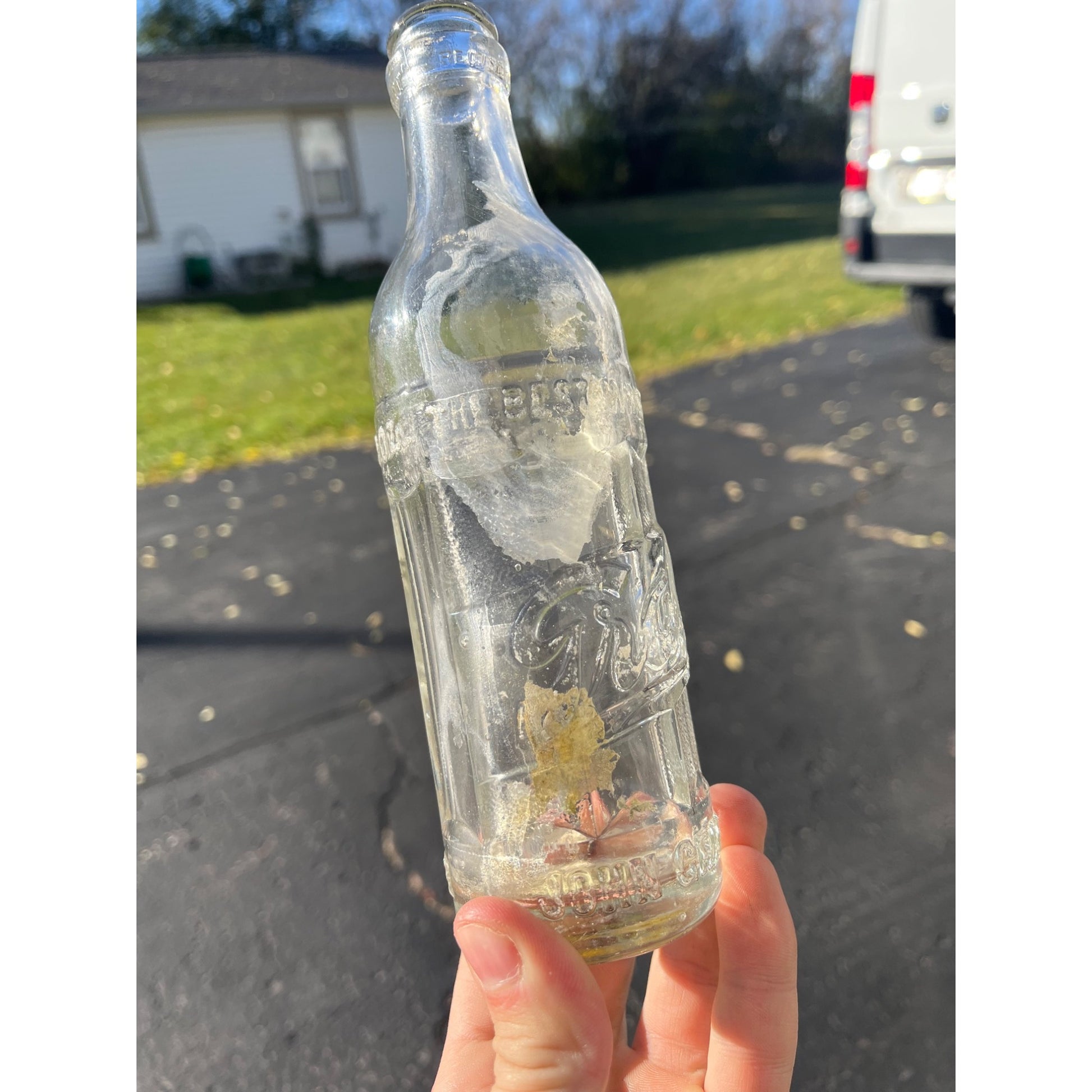 Vintage 1920s John Graf Co. Art Deco Clear Soda Beer Bottle Milwaukee Wis Graf's