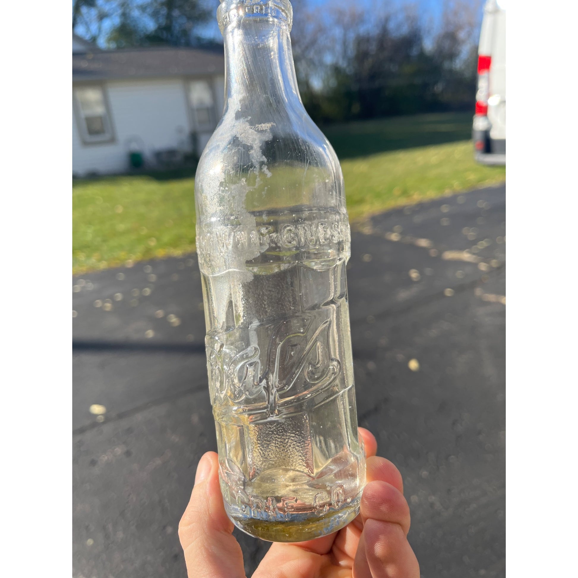 Vintage 1920s John Graf Co. Art Deco Clear Soda Beer Bottle Milwaukee Wis Graf's