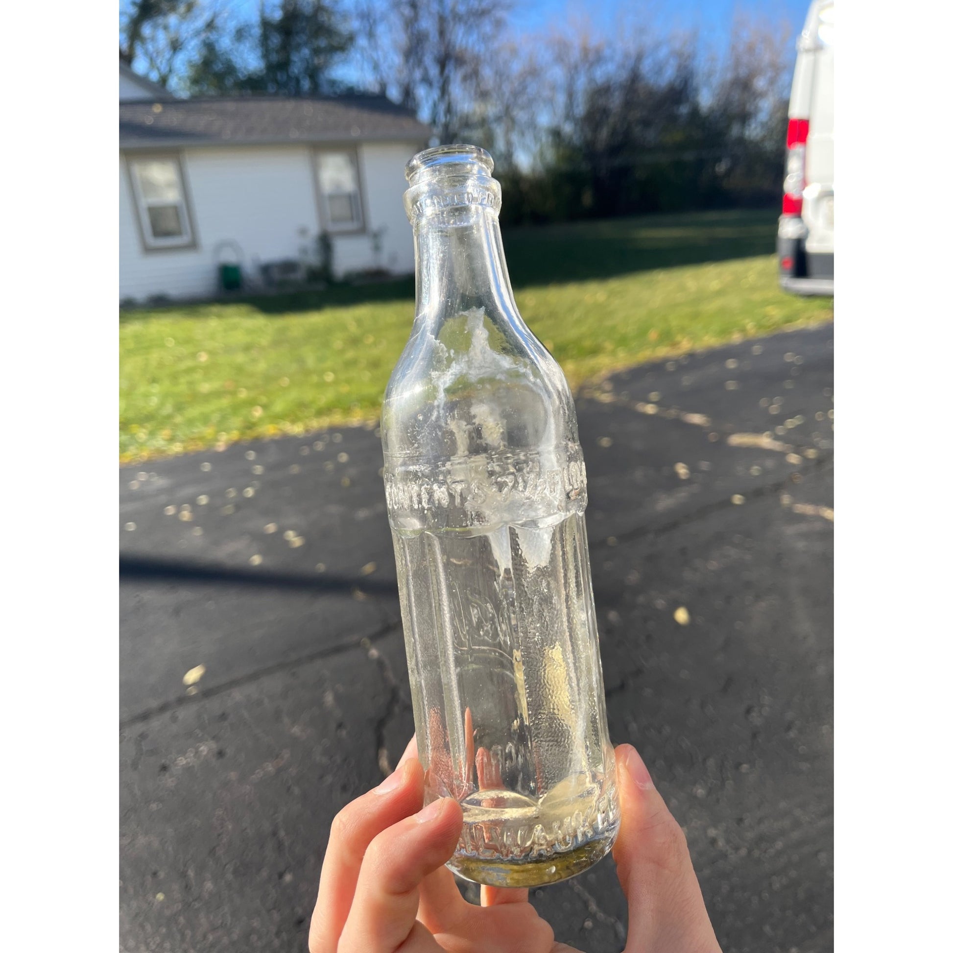 Vintage 1920s John Graf Co. Art Deco Clear Soda Beer Bottle Milwaukee Wis Graf's