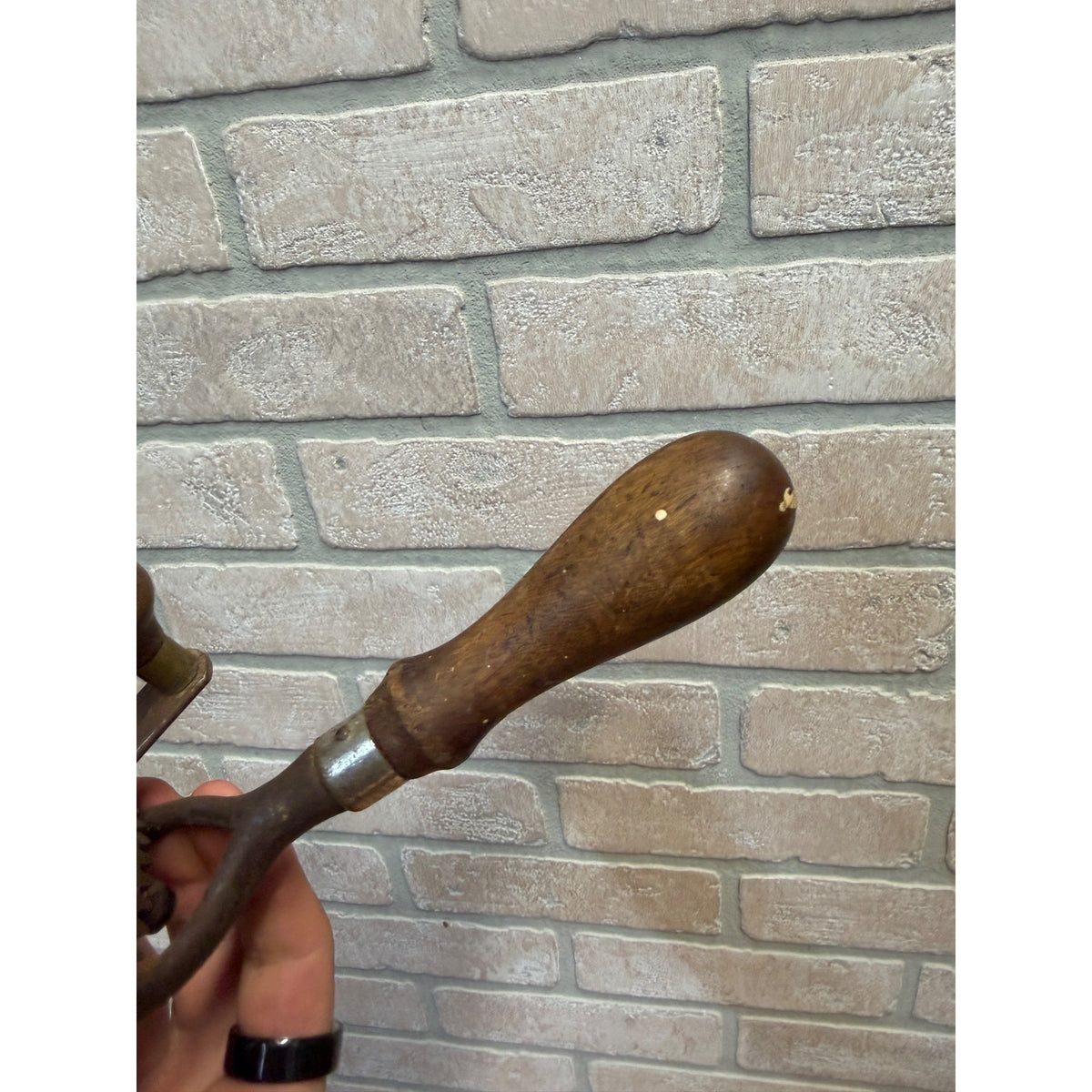 Antique Millers Falls Co. Egg Beater Style Hand Crank Drill Auger Tool Old Greenfield, Massachusetts