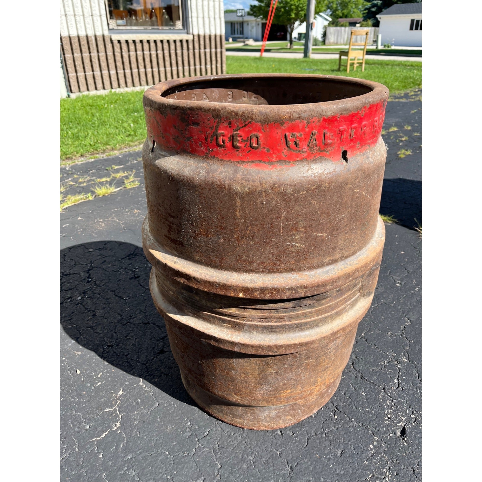 Vintage Geo. Walter Brewing Co Appleton Wisconsin Steel Keg Half Barrel Wis WI