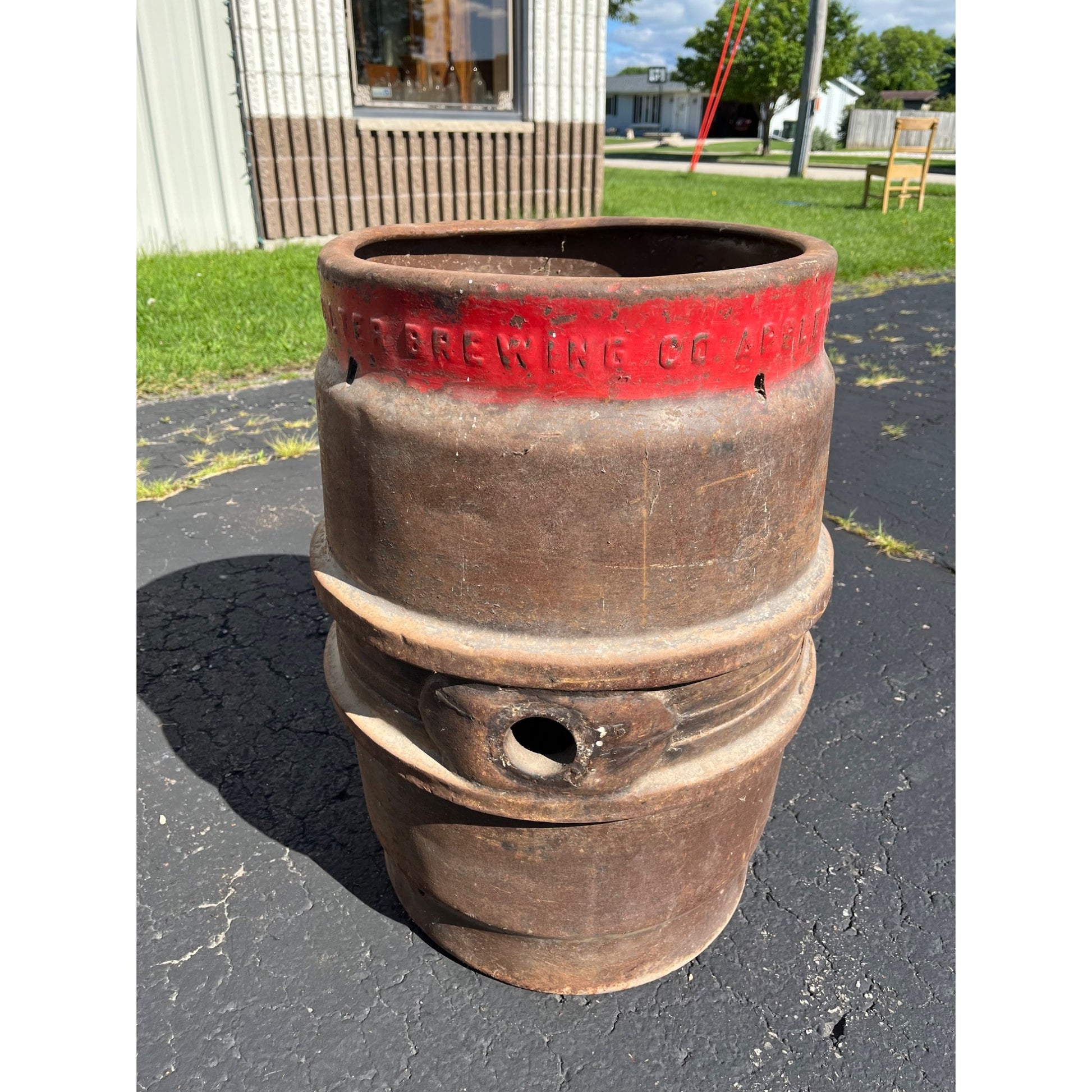 Vintage Geo. Walter Brewing Co Appleton Wisconsin Steel Keg Half Barrel Wis WI