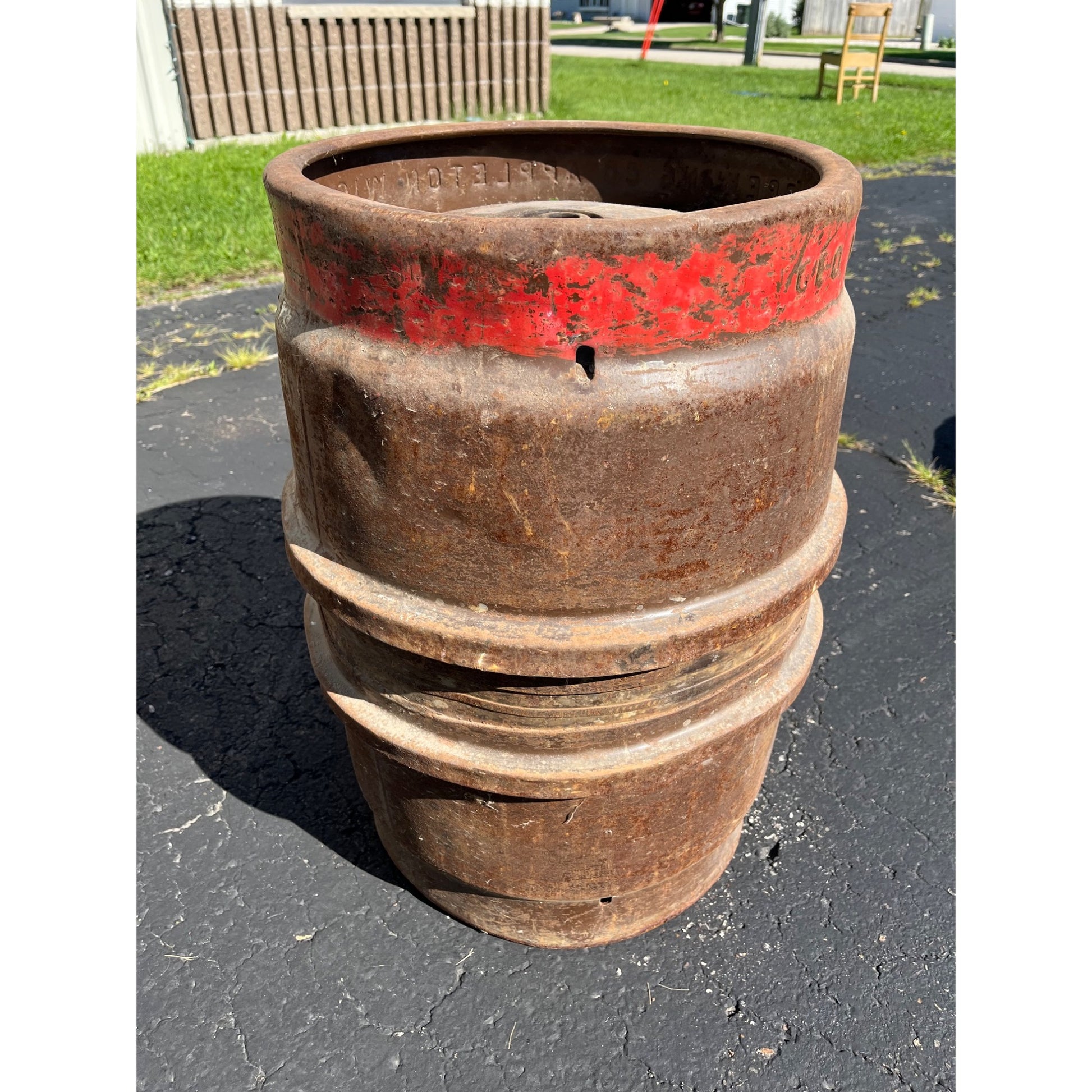 Vintage Geo. Walter Brewing Co Appleton Wisconsin Steel Keg Half Barrel Wis WI