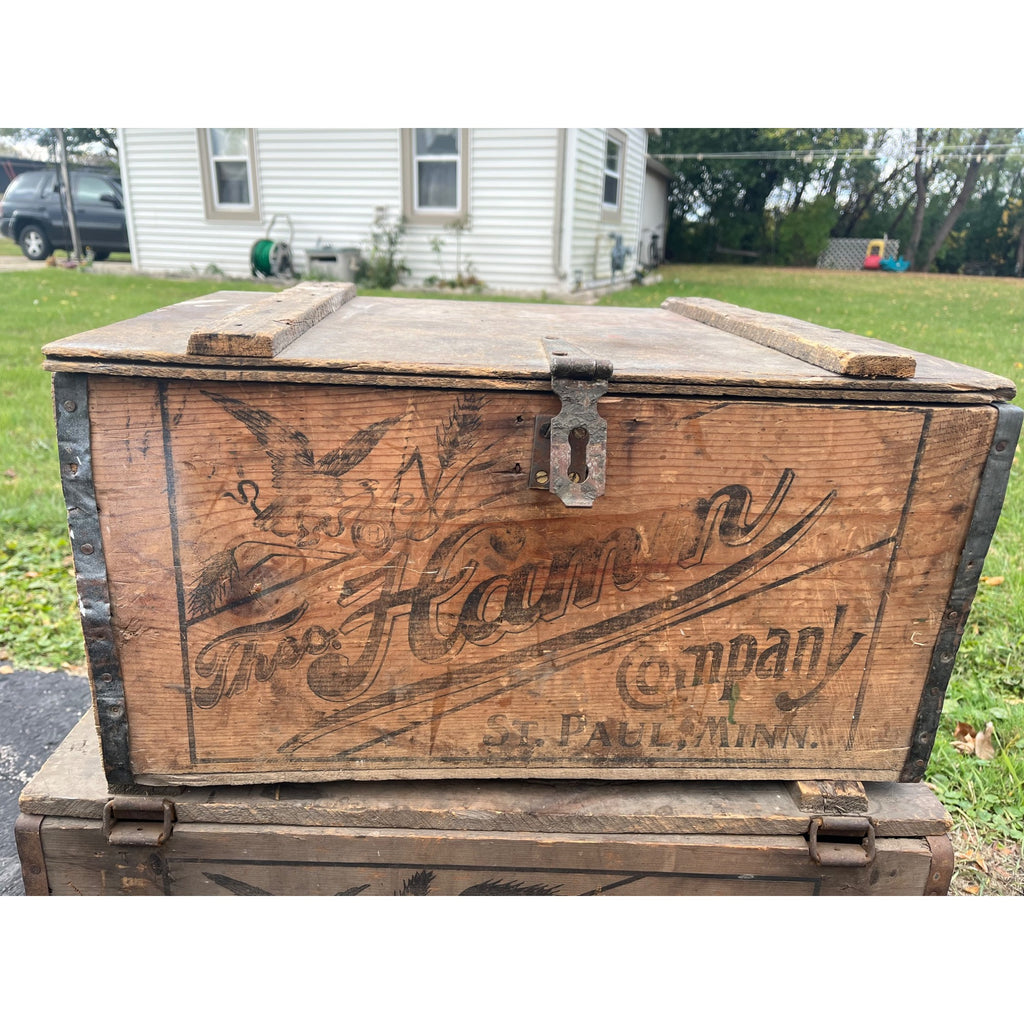 Vintage Theo Hamm Brewing Co. St Paul Wooden Crate Bottle Case Hamm's Beer
