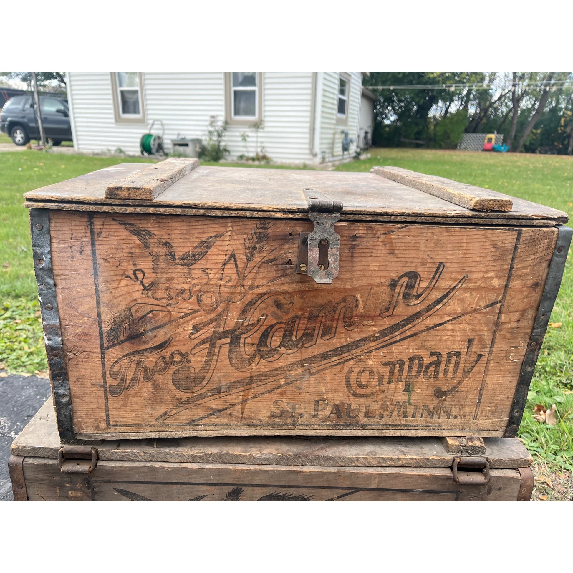 Vintage Theo Hamm Brewing Co. St Paul Wooden Crate Bottle Case Hamm's Beer