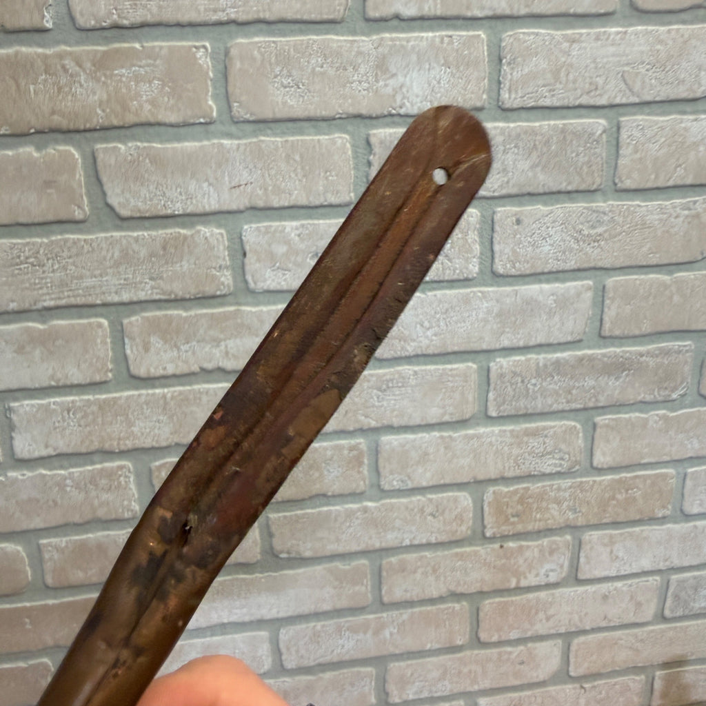 Antique Early Solid Copper Serving Cooking Spoon Primitive
