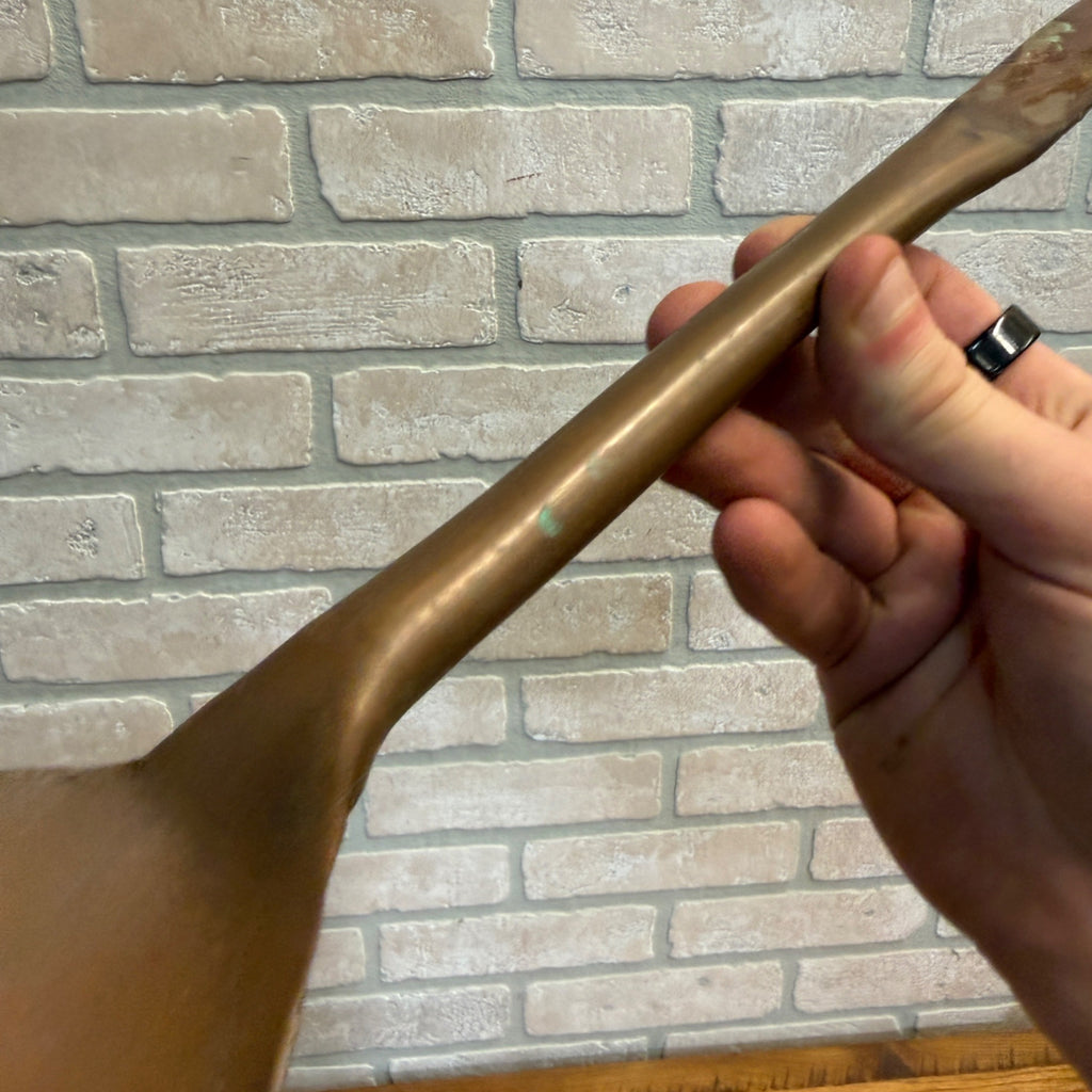 Antique Early Solid Copper Serving Cooking Spoon Primitive