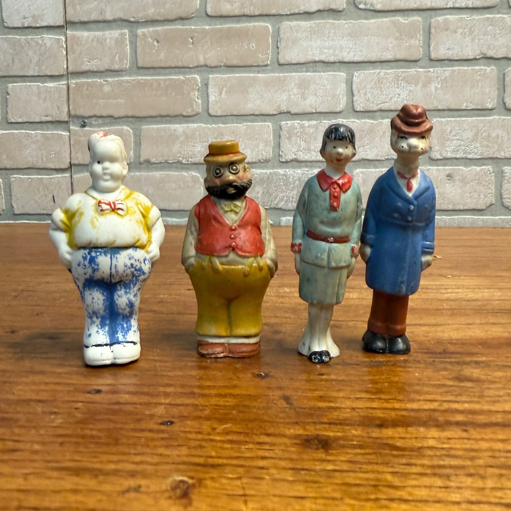 Vintage Lot (4) Comic Strip Bisque Japan Figures Toys The Gumps Moon Mullins