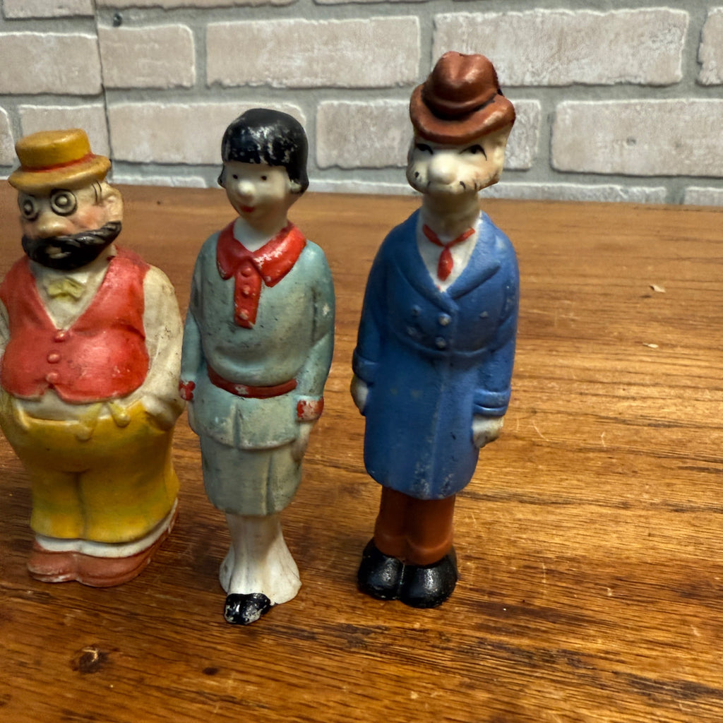 Vintage Lot (4) Comic Strip Bisque Japan Figures Toys The Gumps Moon Mullins