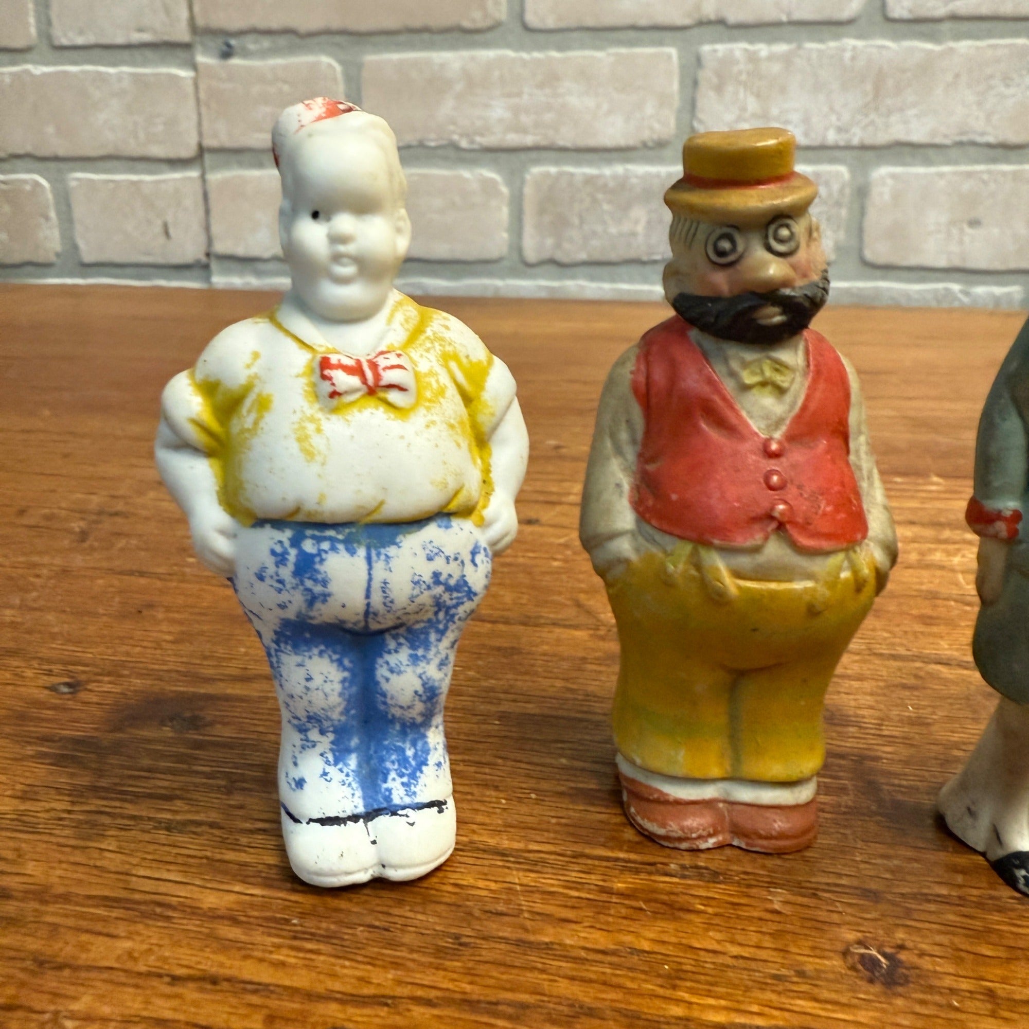 Vintage Lot (4) Comic Strip Bisque Japan Figures Toys The Gumps Moon Mullins