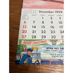Vintage 1960 Standard Oil Gas Service Station Advertising Calendar Sign Adell WI