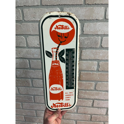 Vintage Nesbitt's Orange Soda Advertising Thermometer 16" Sign General Store