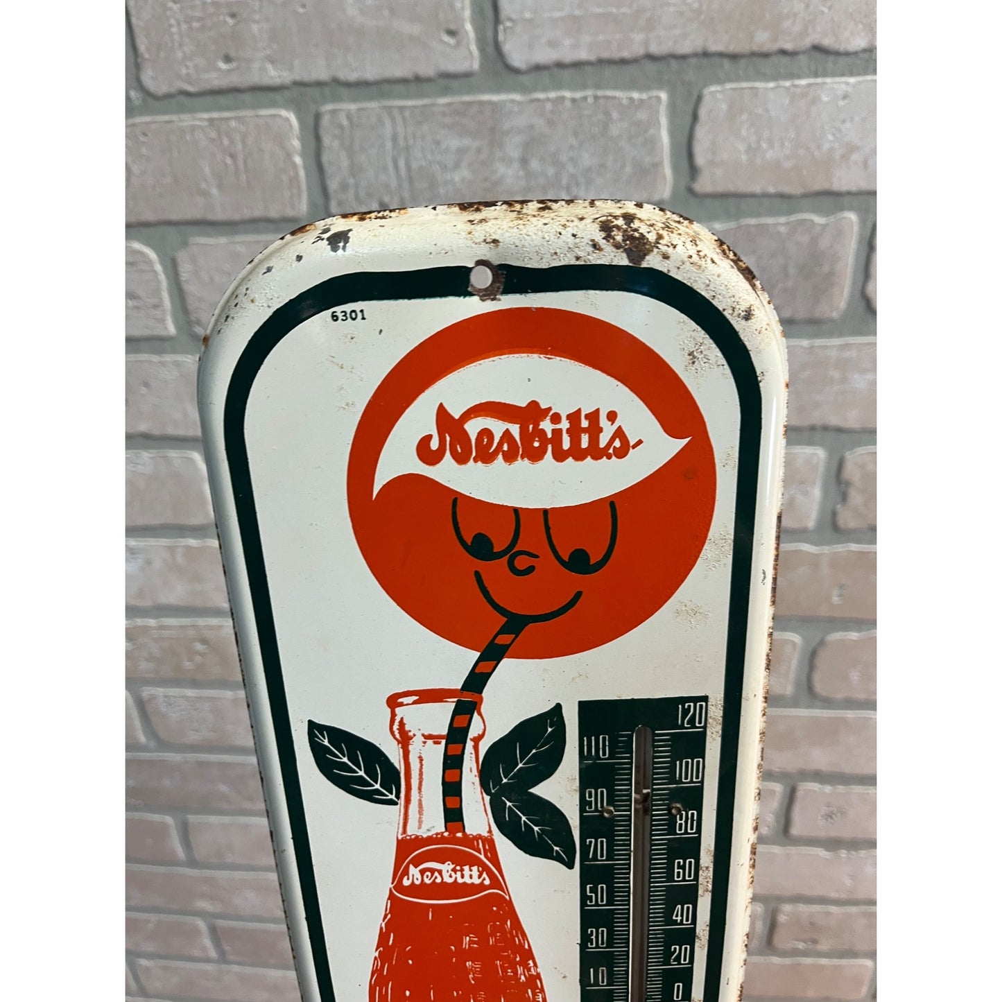 Vintage Nesbitt's Orange Soda Advertising Thermometer 16" Sign General Store