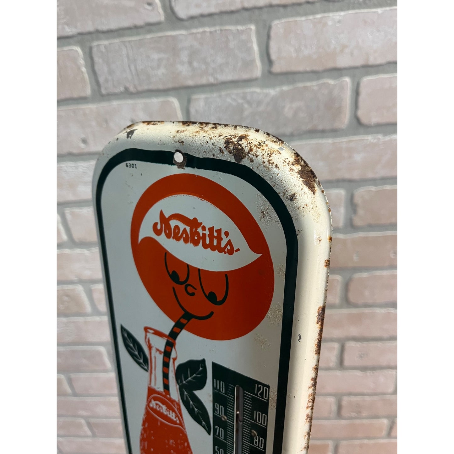 Vintage Nesbitt's Orange Soda Advertising Thermometer 16" Sign General Store