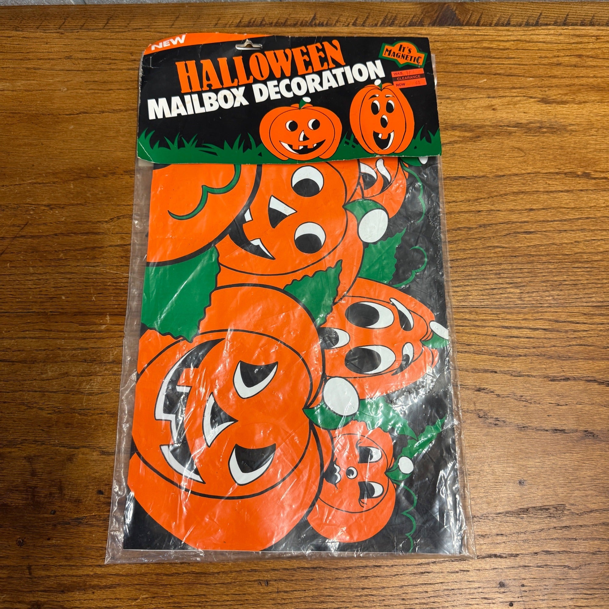 Vintage 1990s Halloween Mailbox Mail Box Magnetic Cover JOL Pumpkins Black Orange NOS