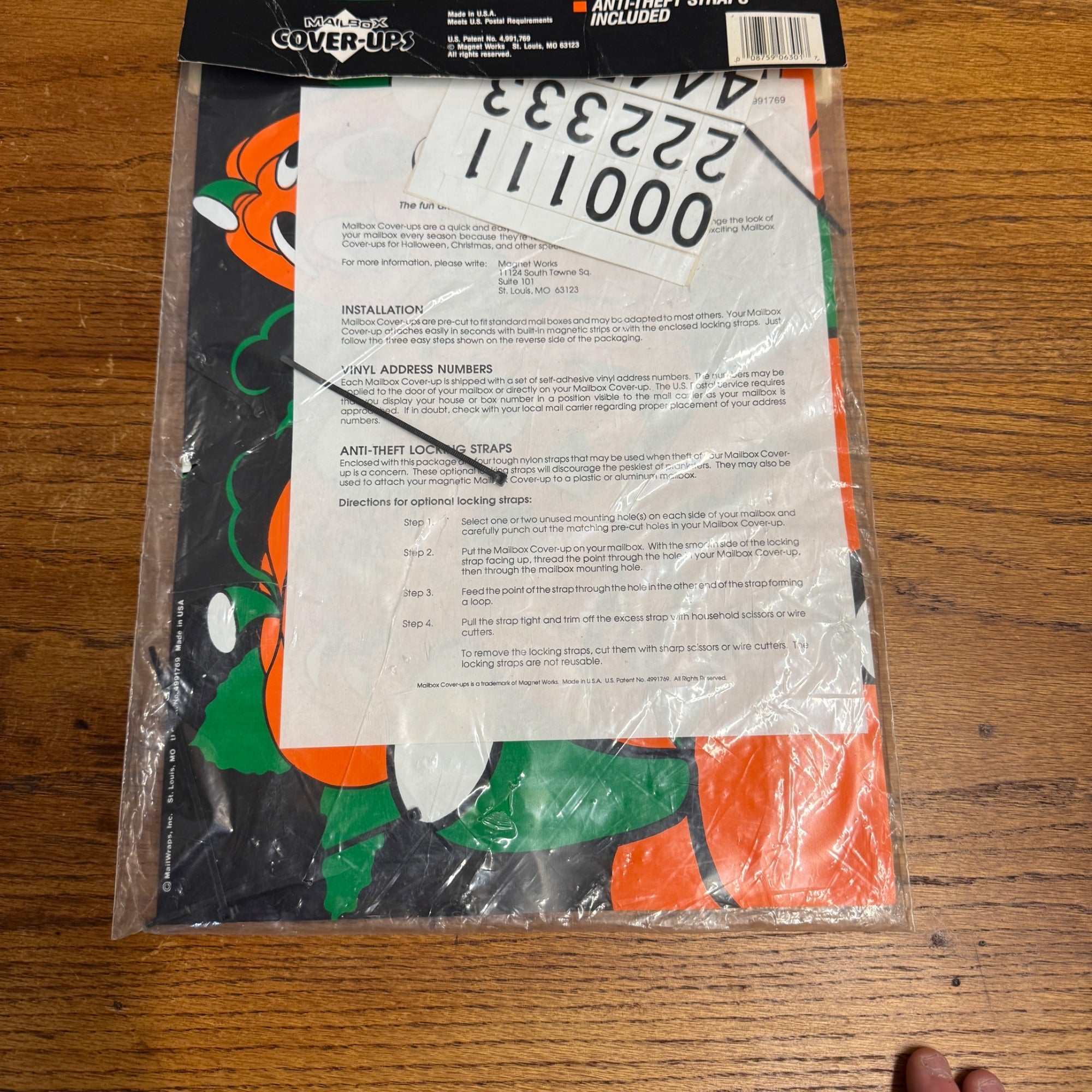 Vintage 1990s Halloween Mailbox Mail Box Magnetic Cover JOL Pumpkins Black Orange NOS