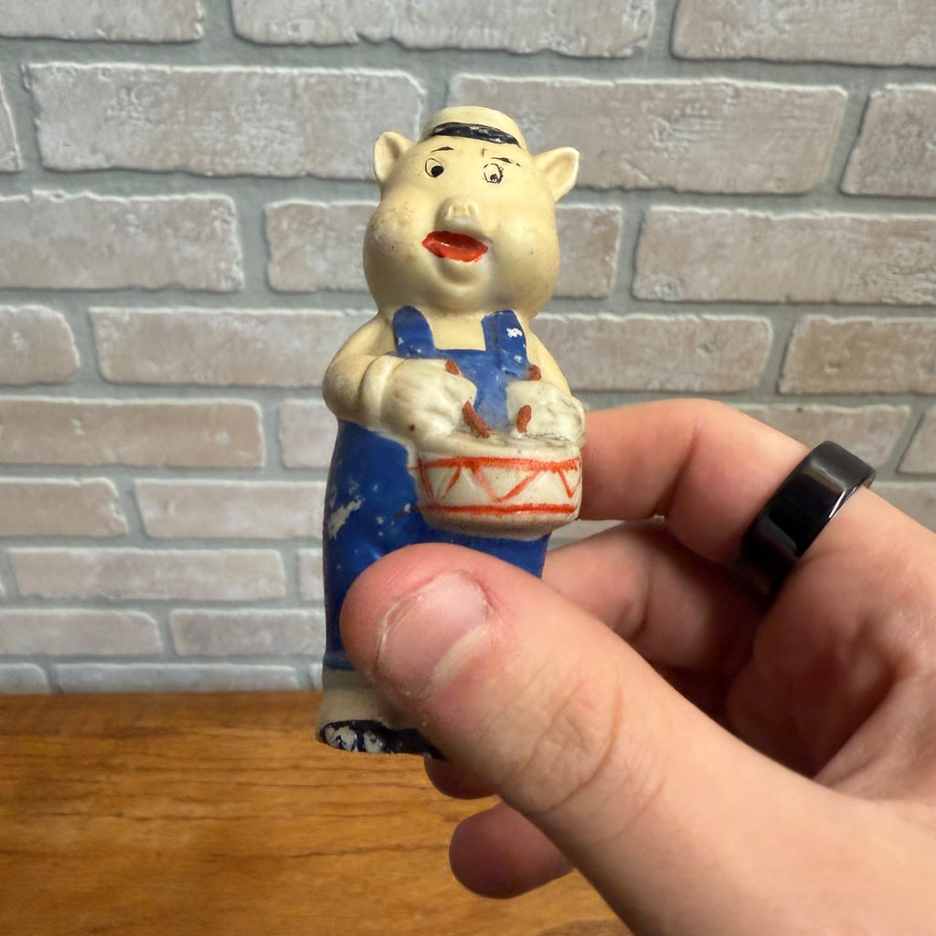 Vintage 1930s Bisque Japan Lot (3) Walt Disney Three Little Pigs Figures